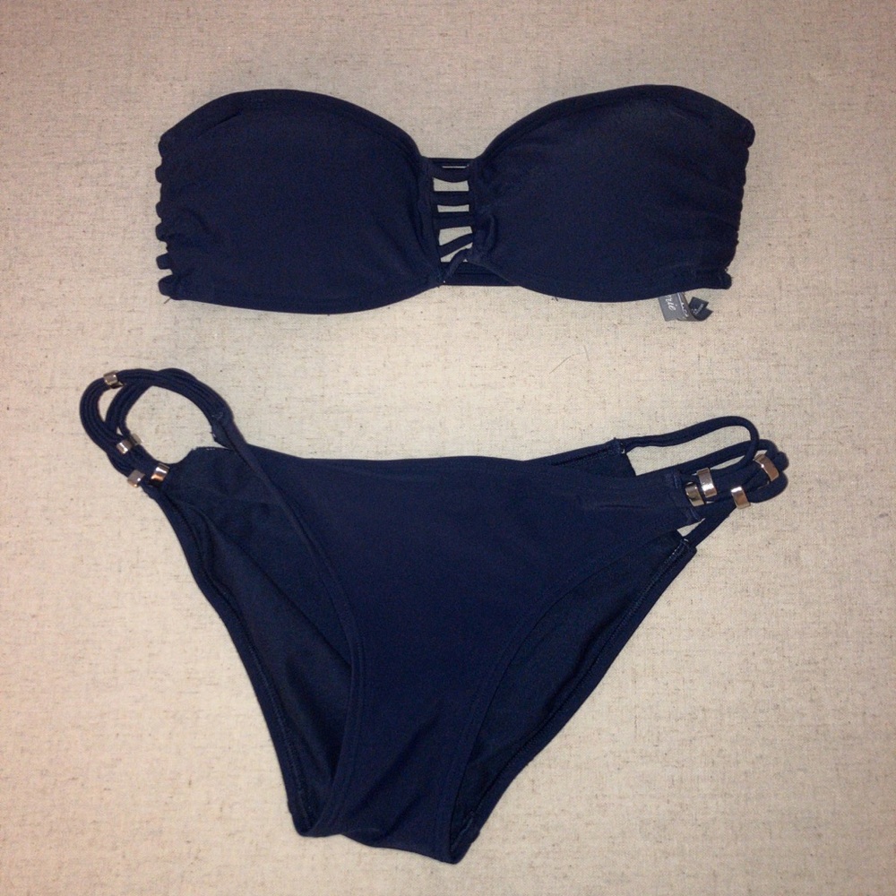 Aerie navy blue bikini,size small